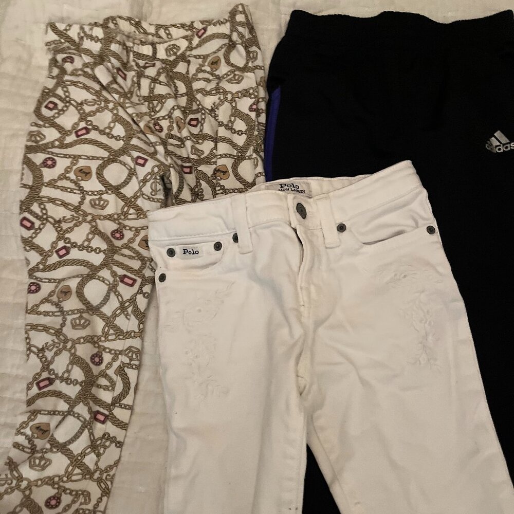 Set of 3 Girl''s pants size 6X Juicy Couture / Adidas / Polo Ralph Lauren